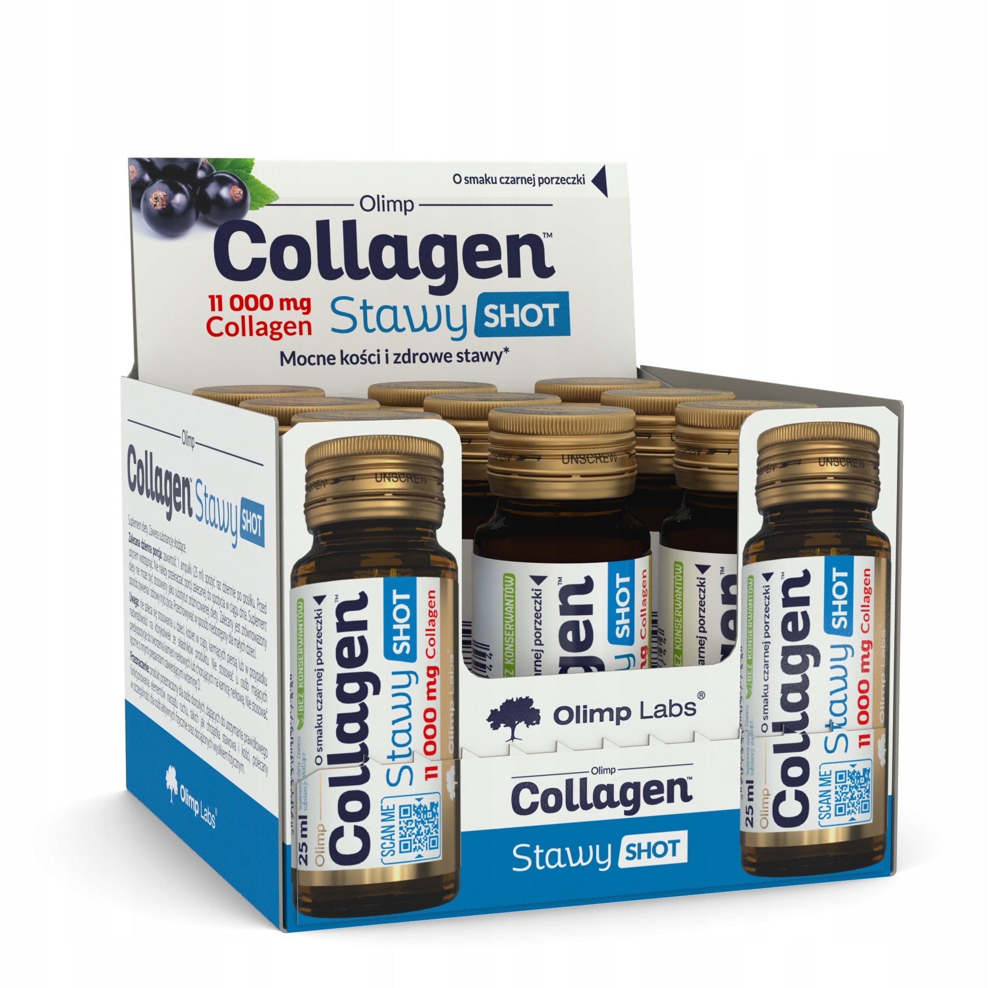 Colagen pentru articulatii | Olimp Sport Nutrition | Colagen hidroliza (aroma coacăze negre) | 9 fiole (9 porții)